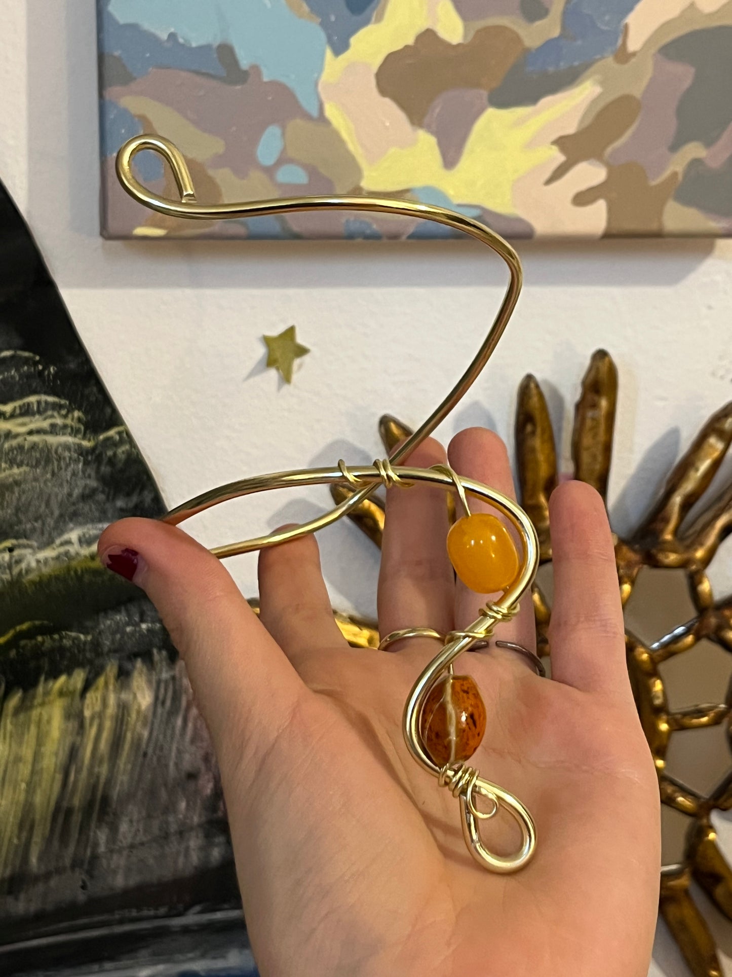 bracciale perline arancioni