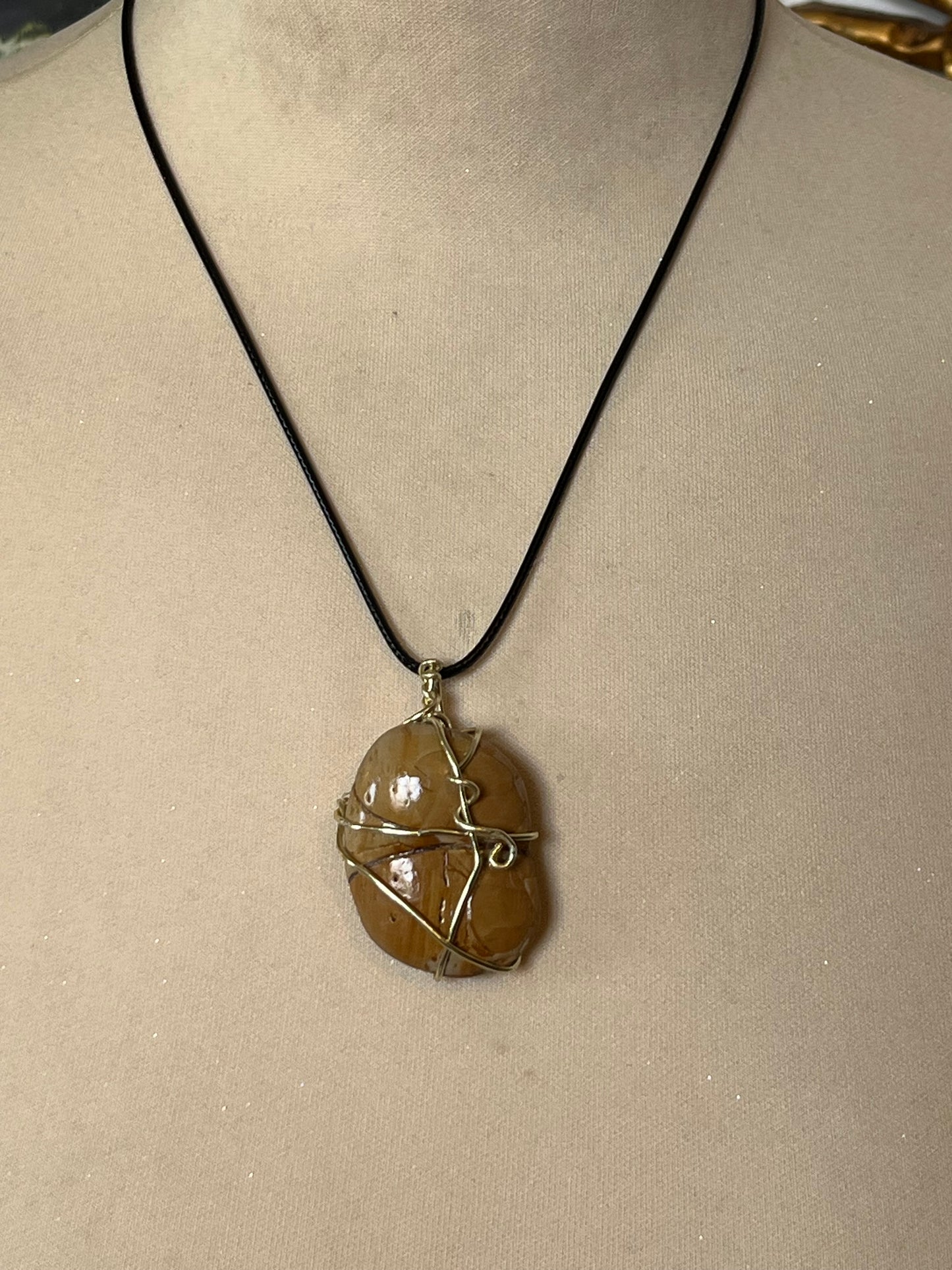 simple wire necklace real stone