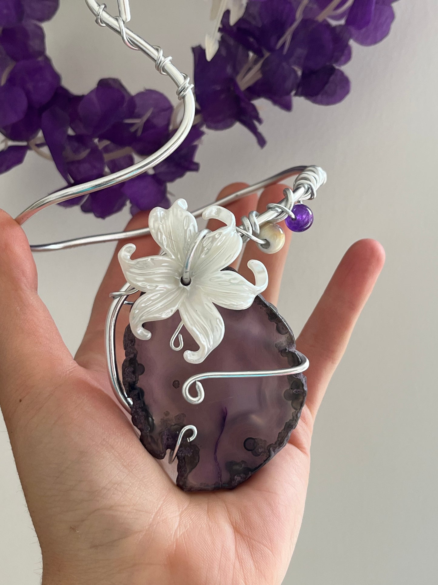 fairy lily agate armcuff
