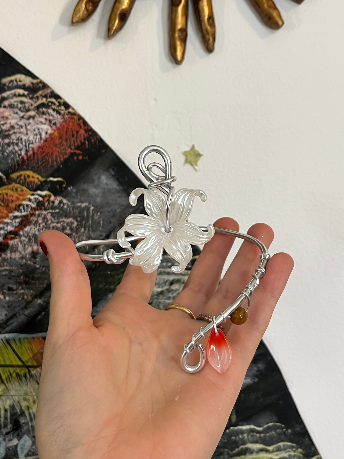 armcuff beads flower petal