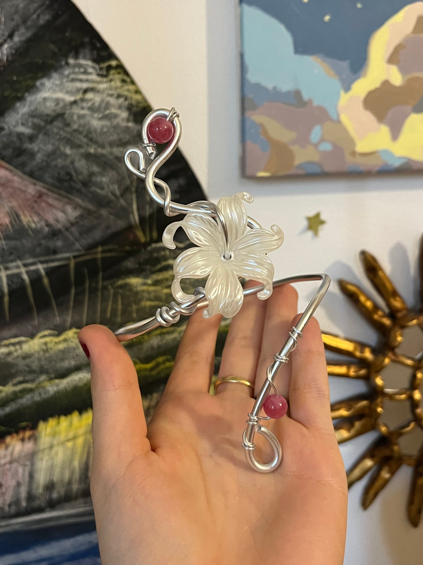 armcuff flower beads