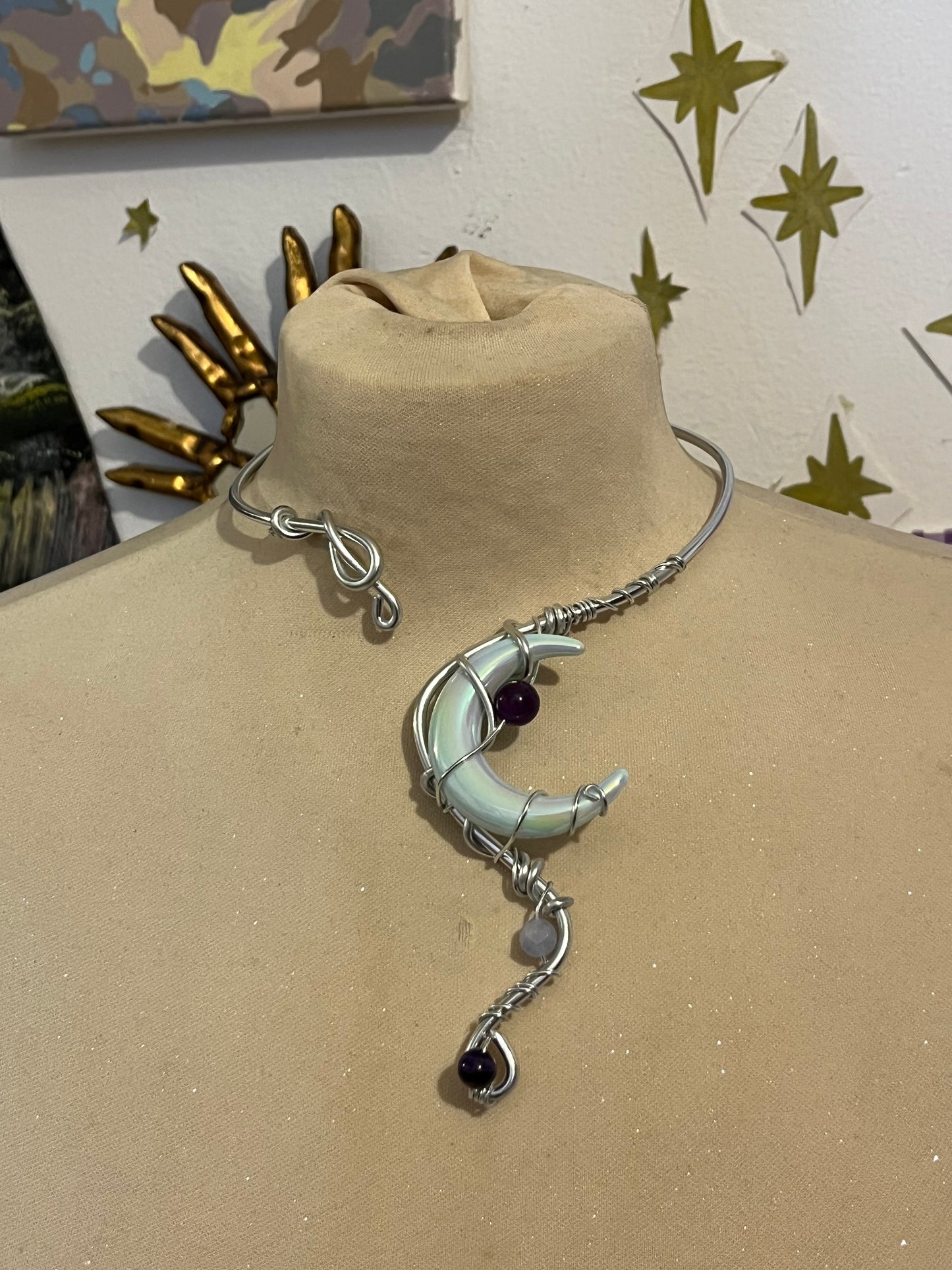 necklace moon beads