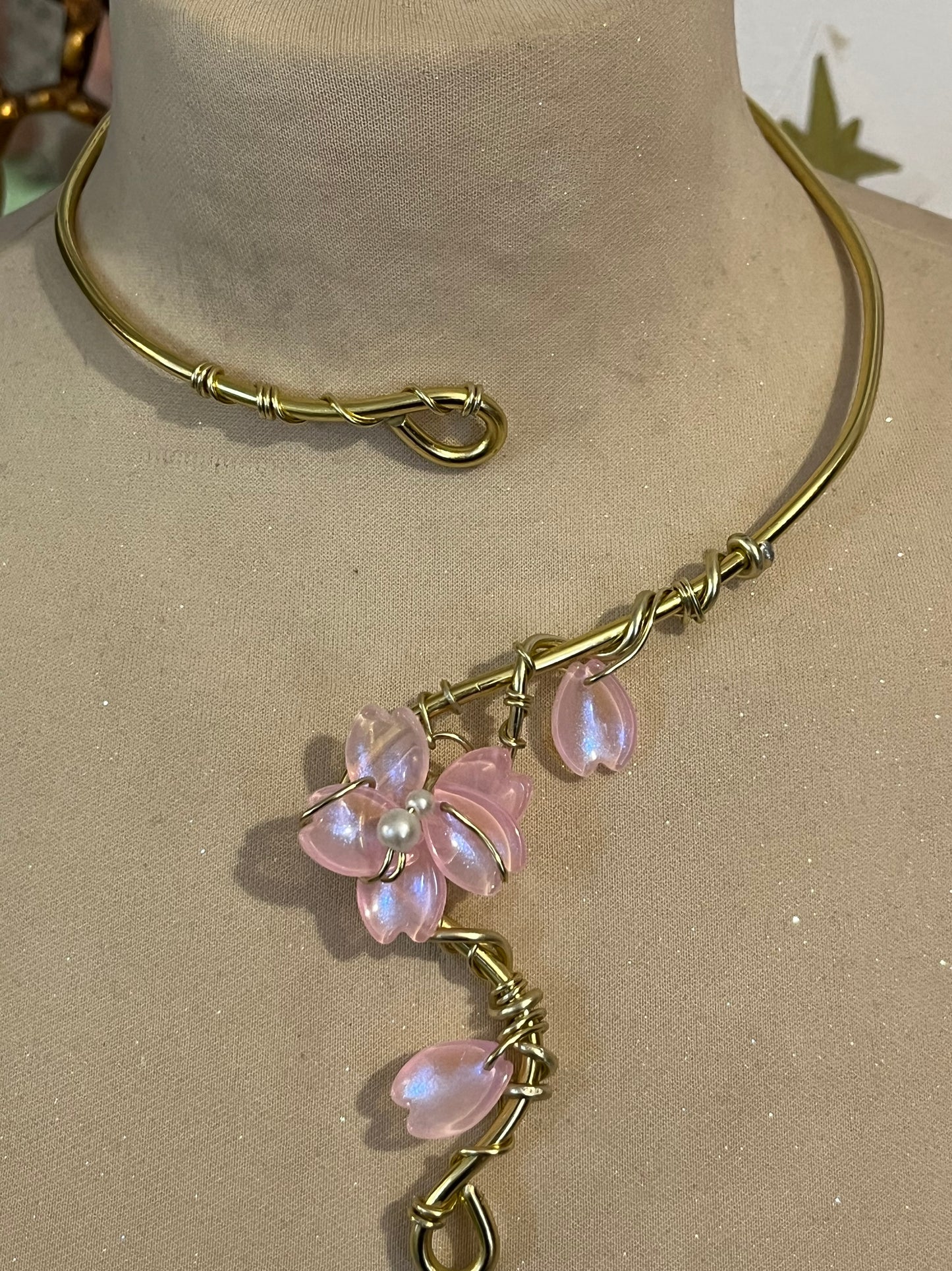 necklace sakura flower