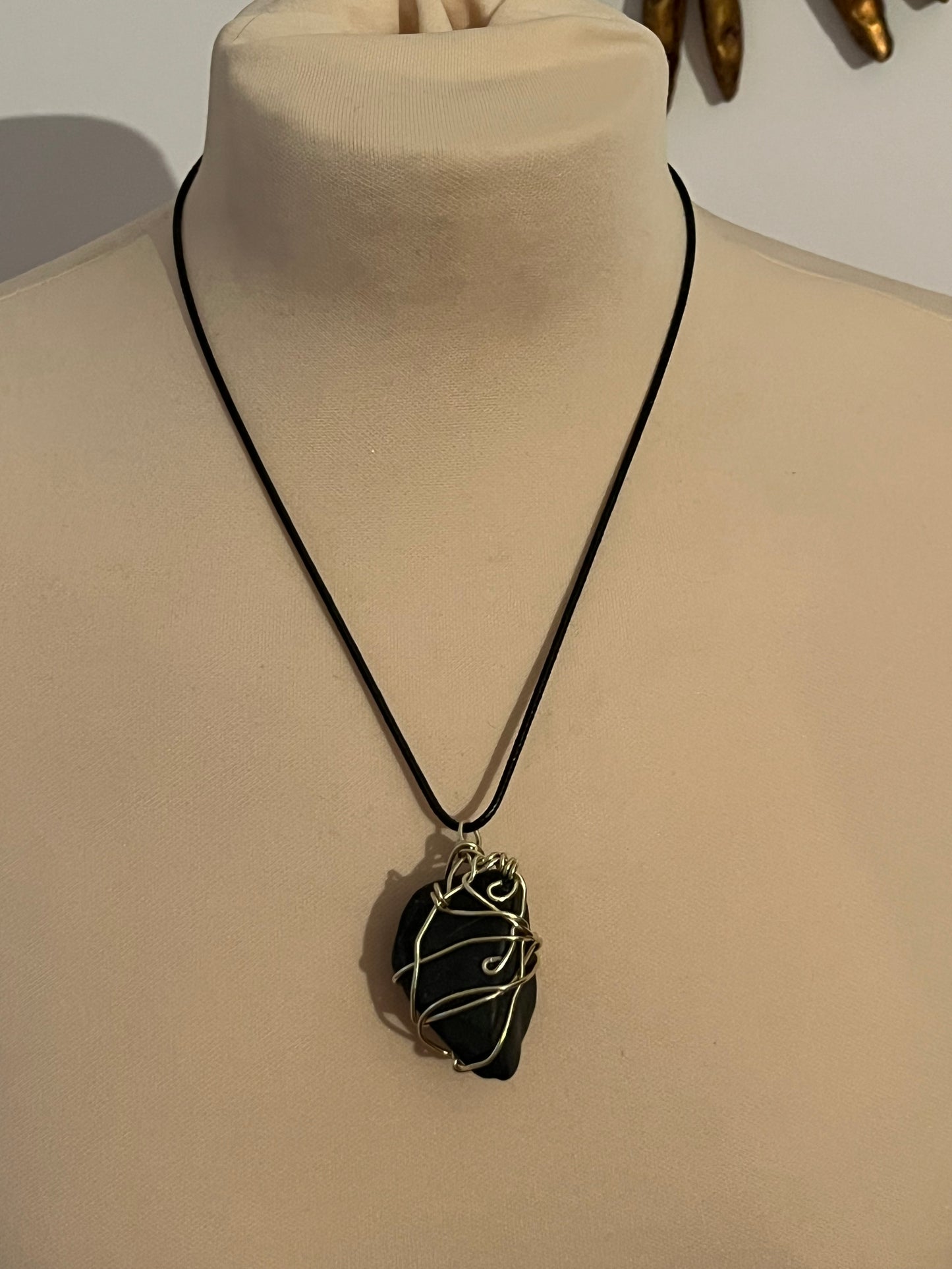 simple wire necklace real stone