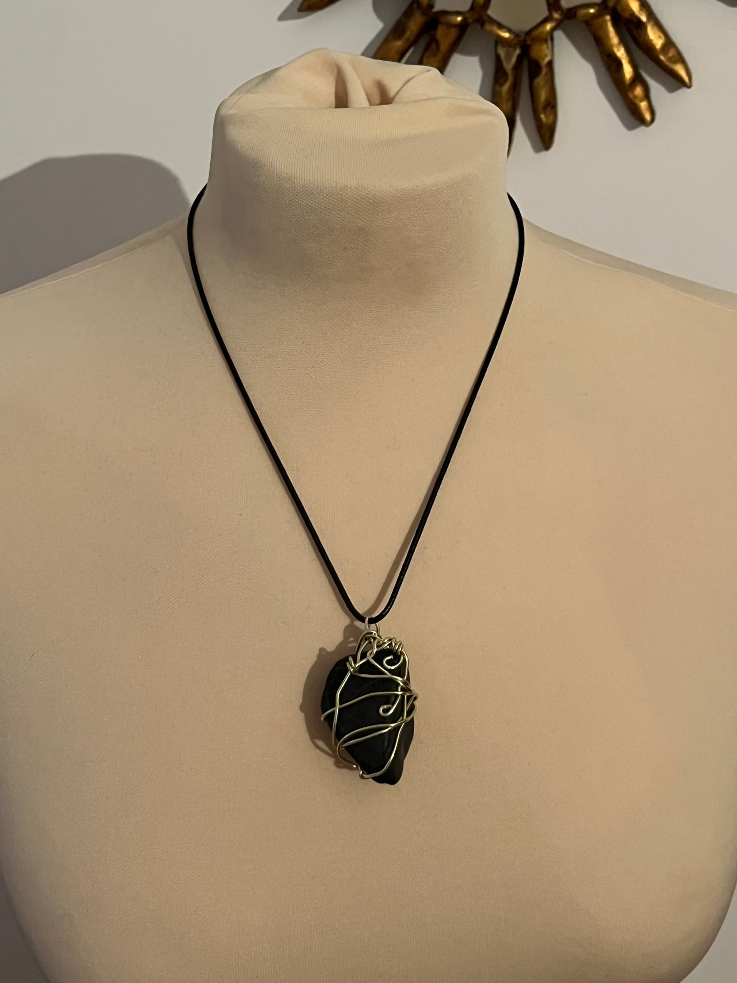 simple wire necklace real stone