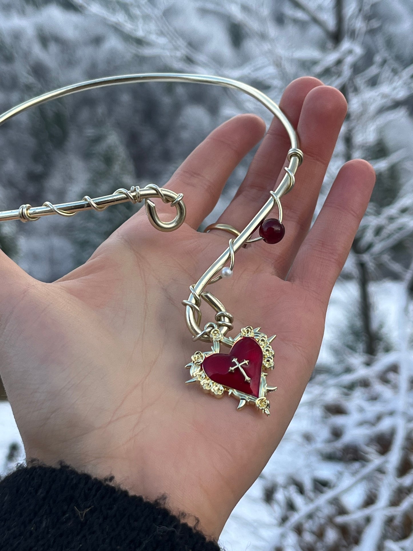 1winter necklace heart