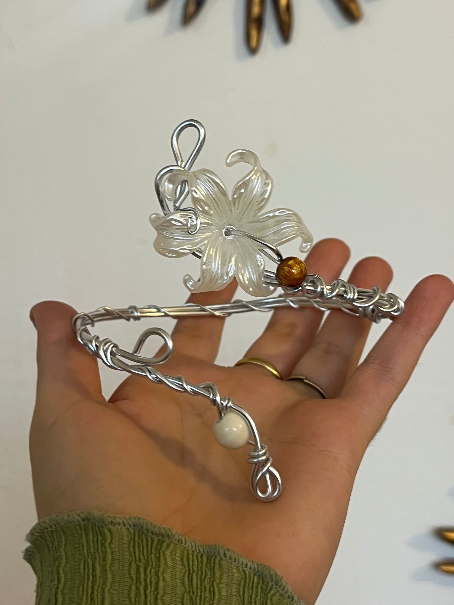 armcuff flower beads