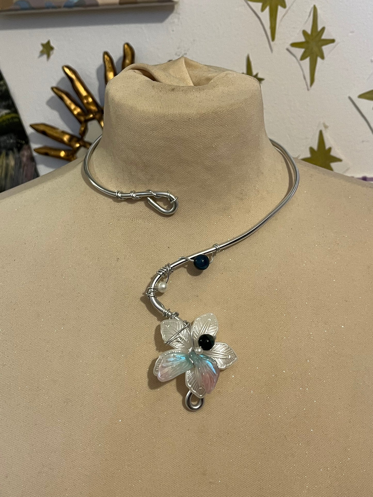 necklace handmade flower beads