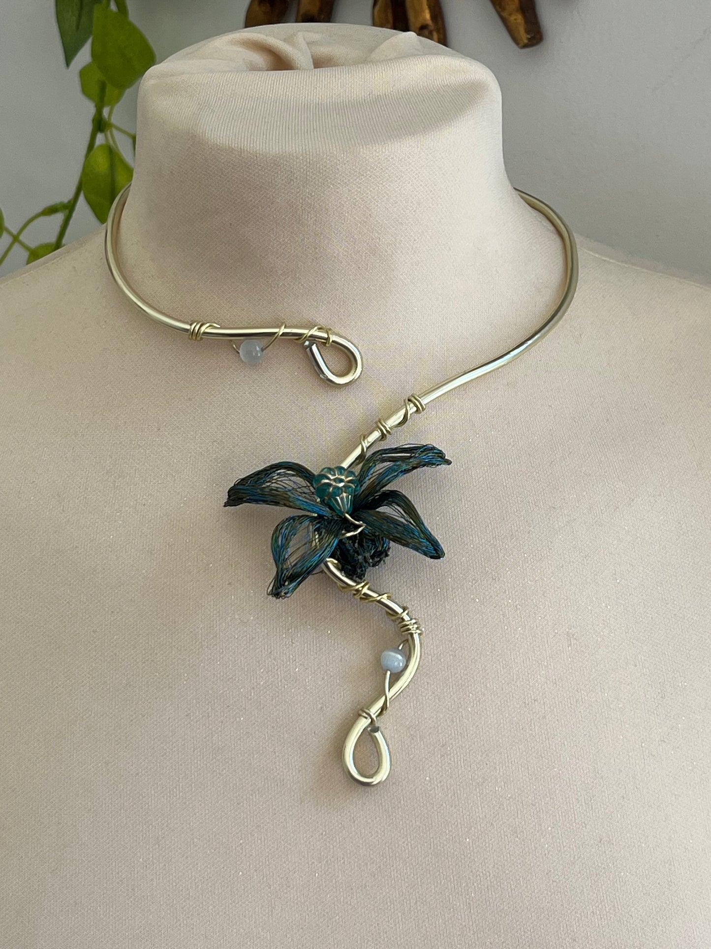 peony flower necklace