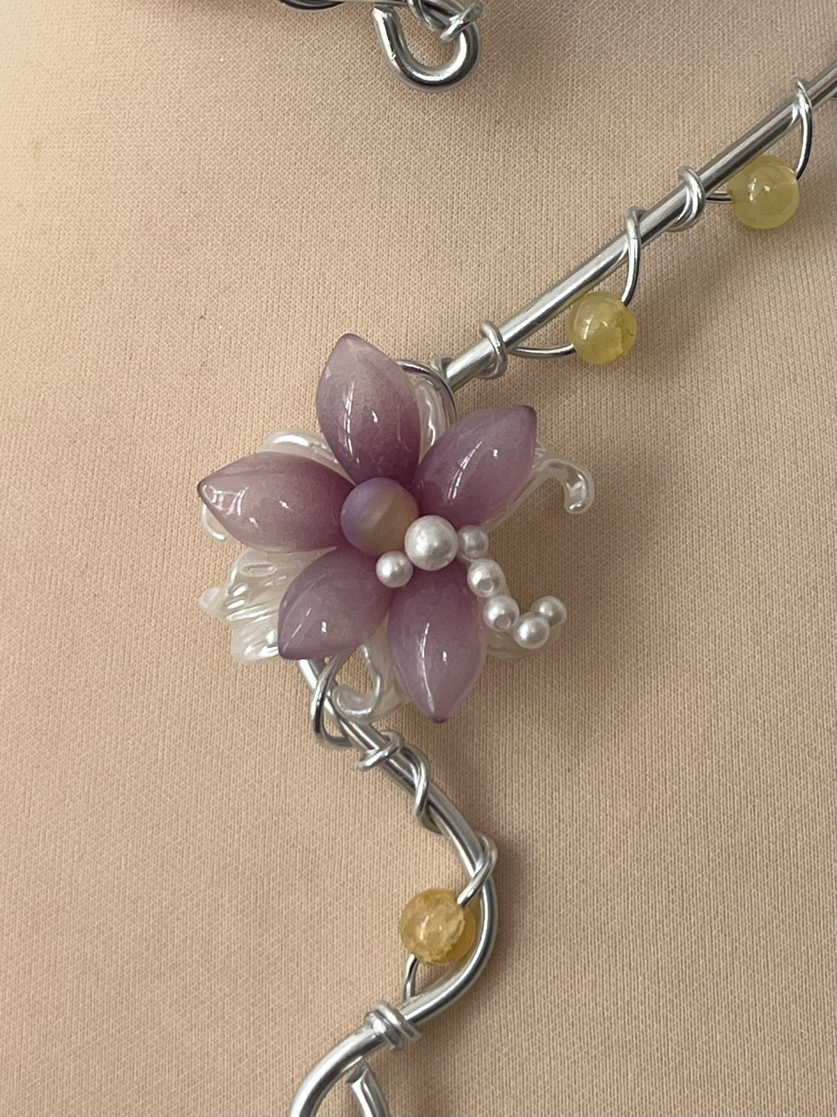 Glass Petal purple necklace