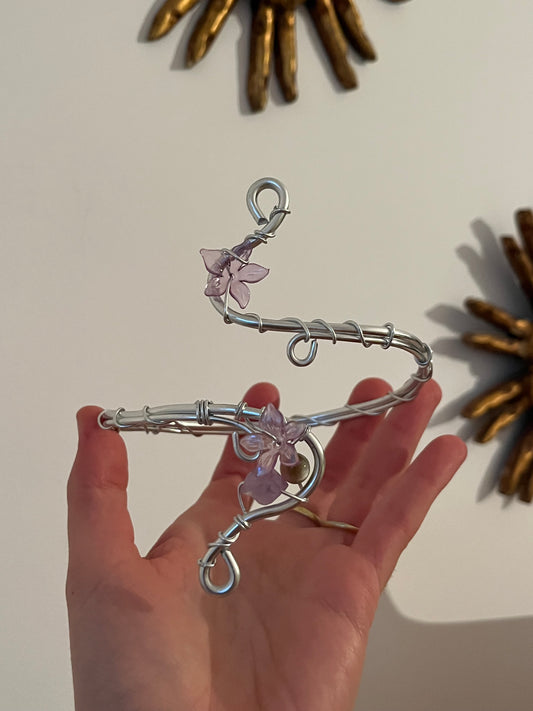 armcuff flowers bead amethyst