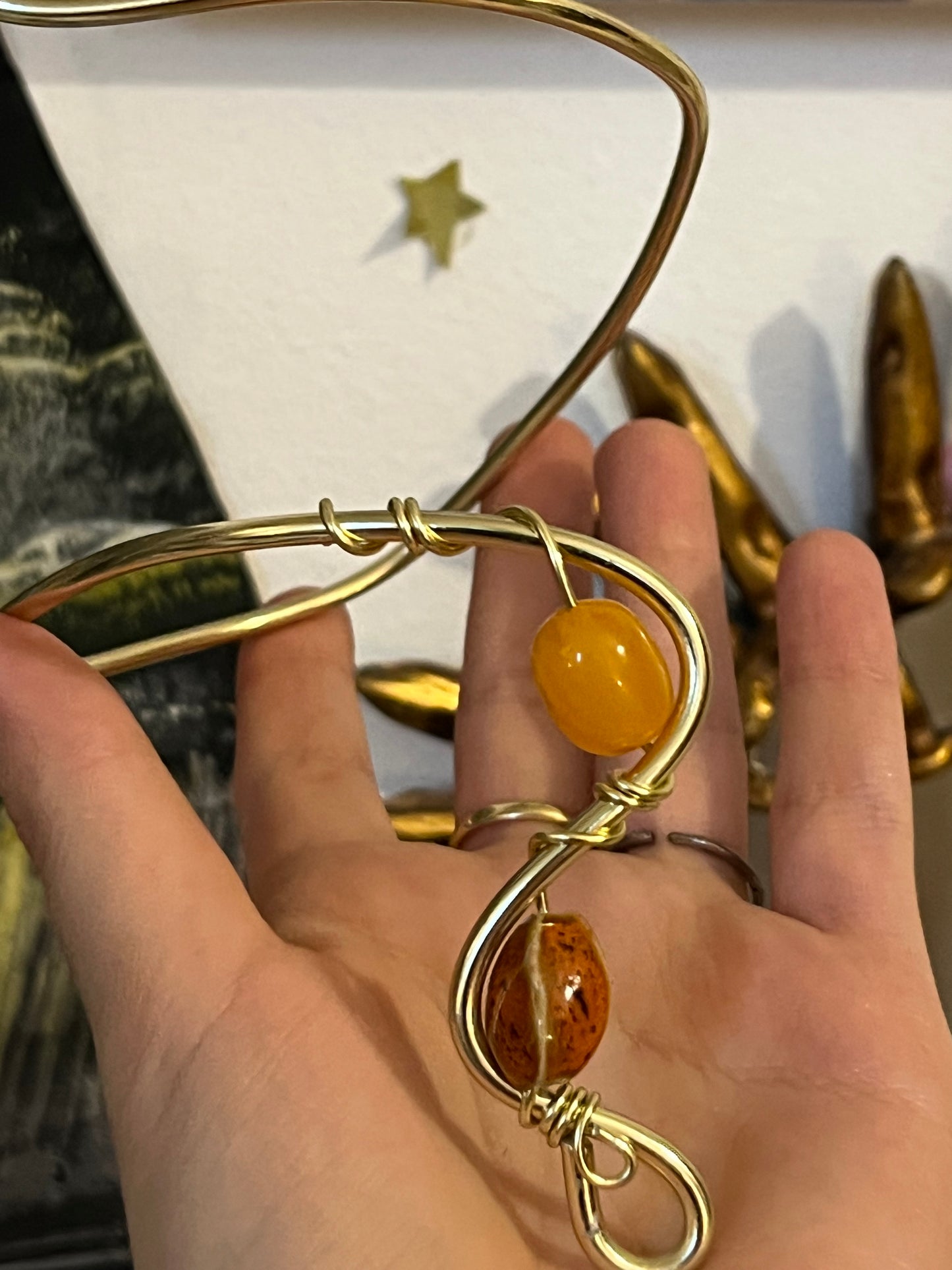 bracciale perline arancioni