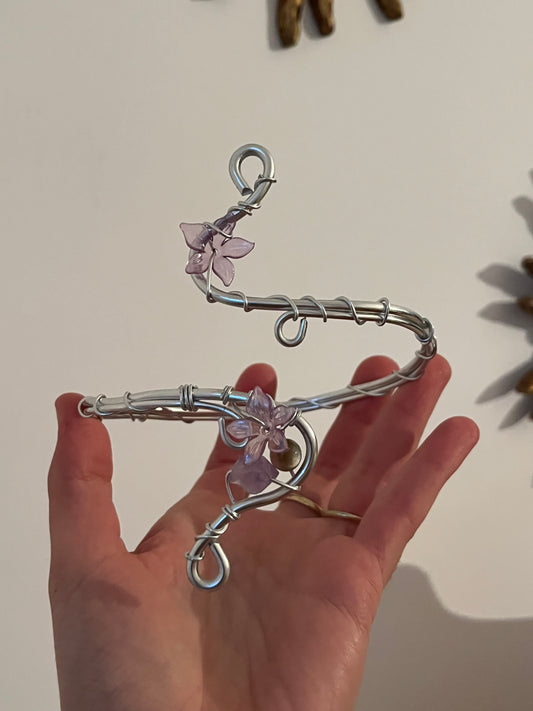 armcuff flowers bead amethyst