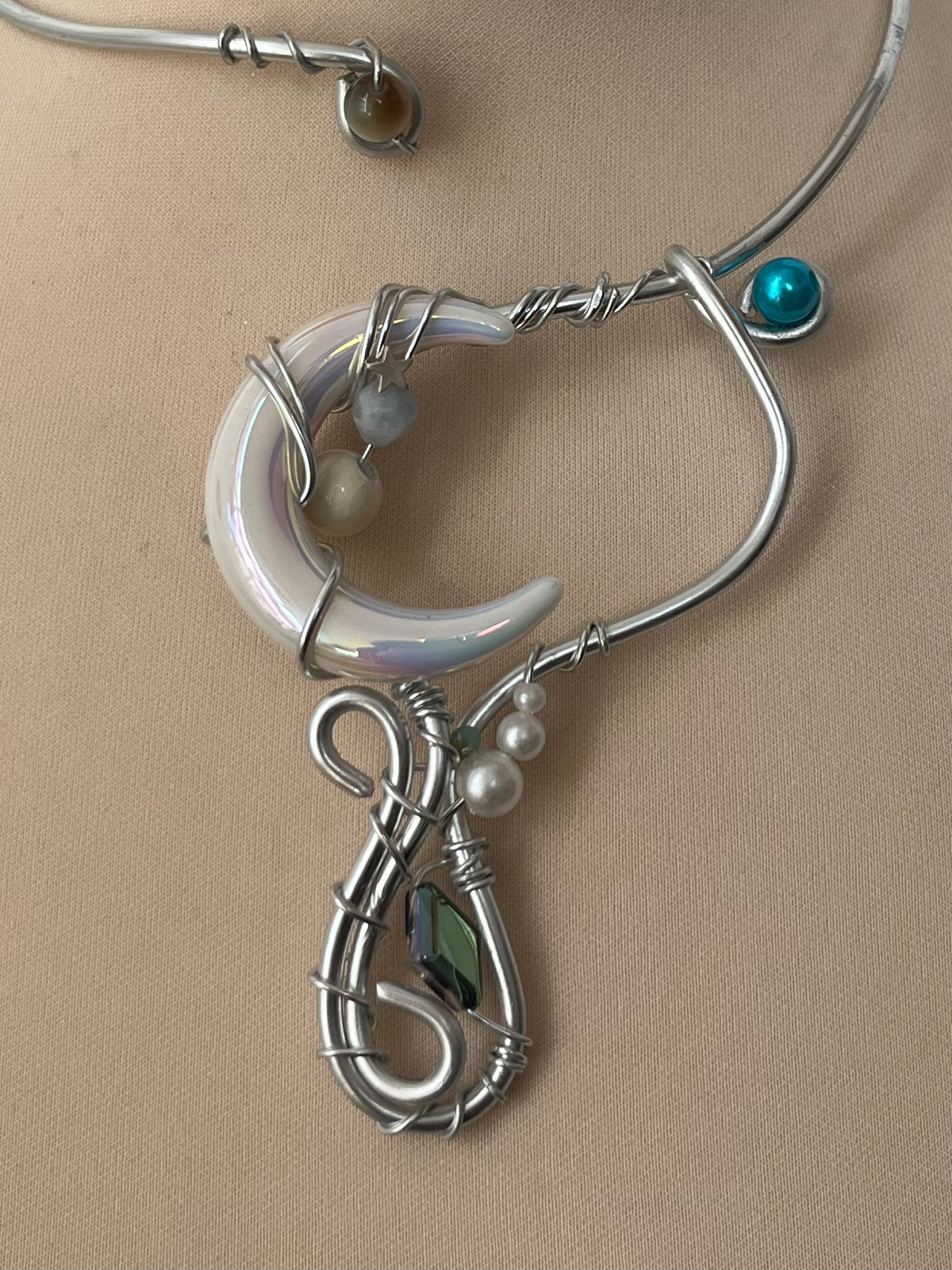 Winter Jasmine moon necklace