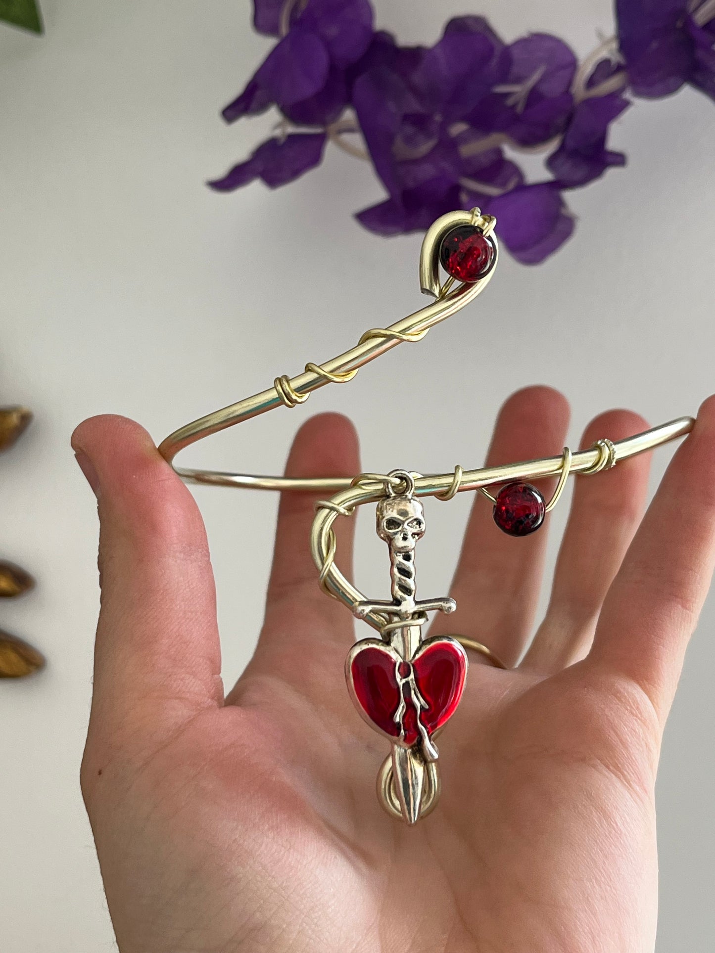 red heart gothic armcuff