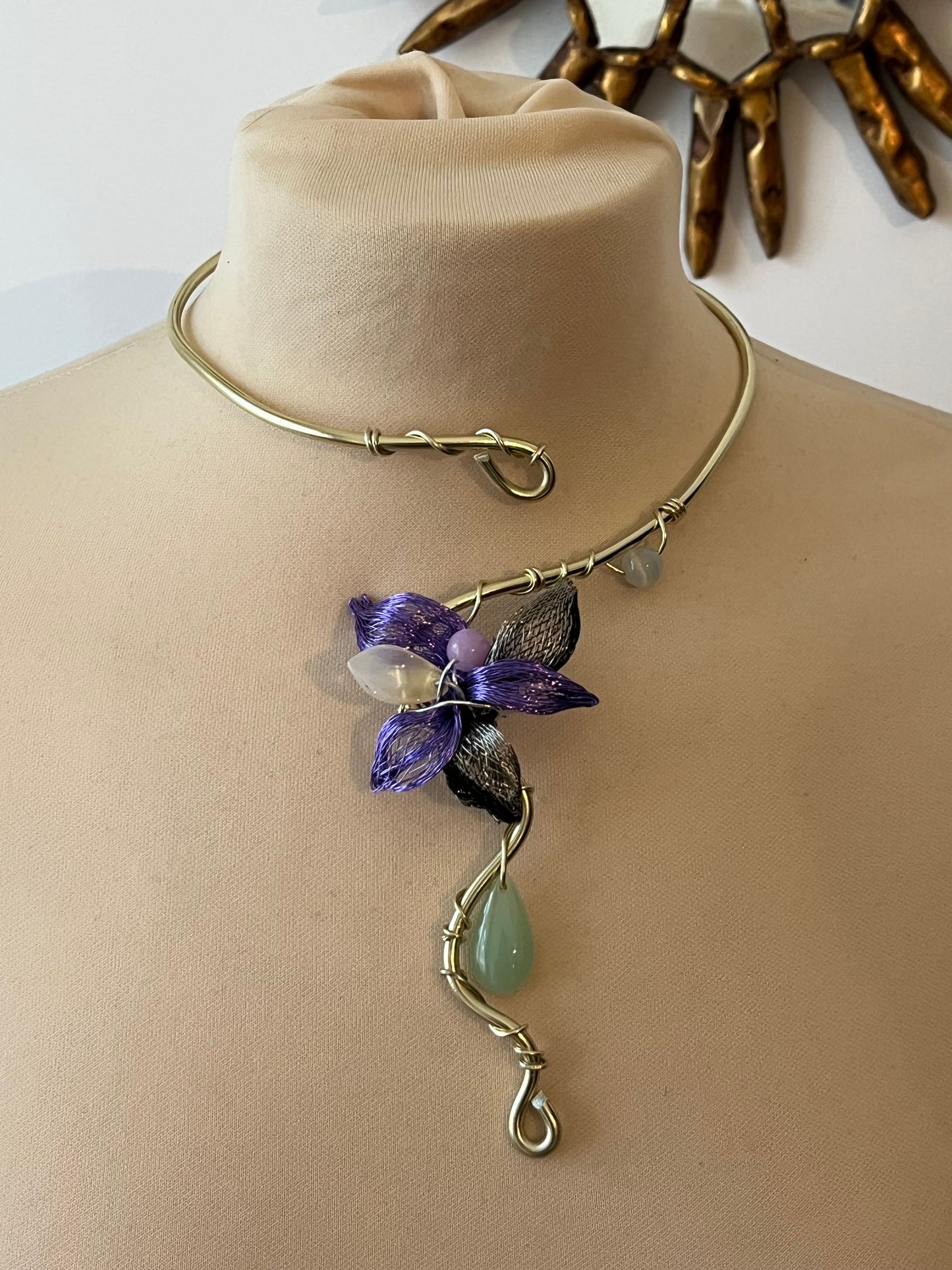 handmade flower beads necklace