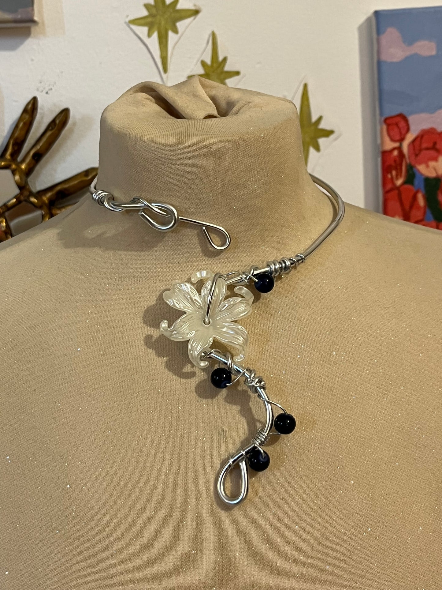 collana perline fiore