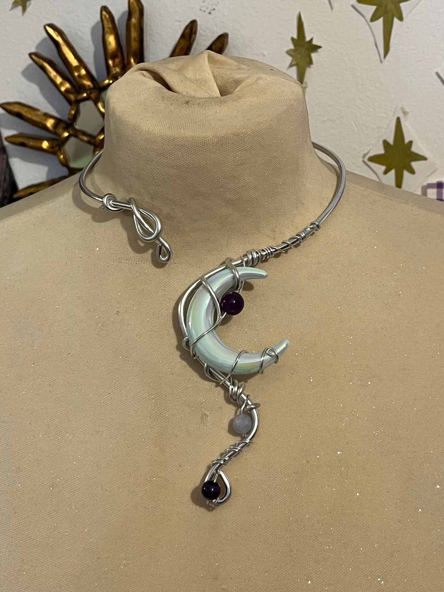 necklace moon beads