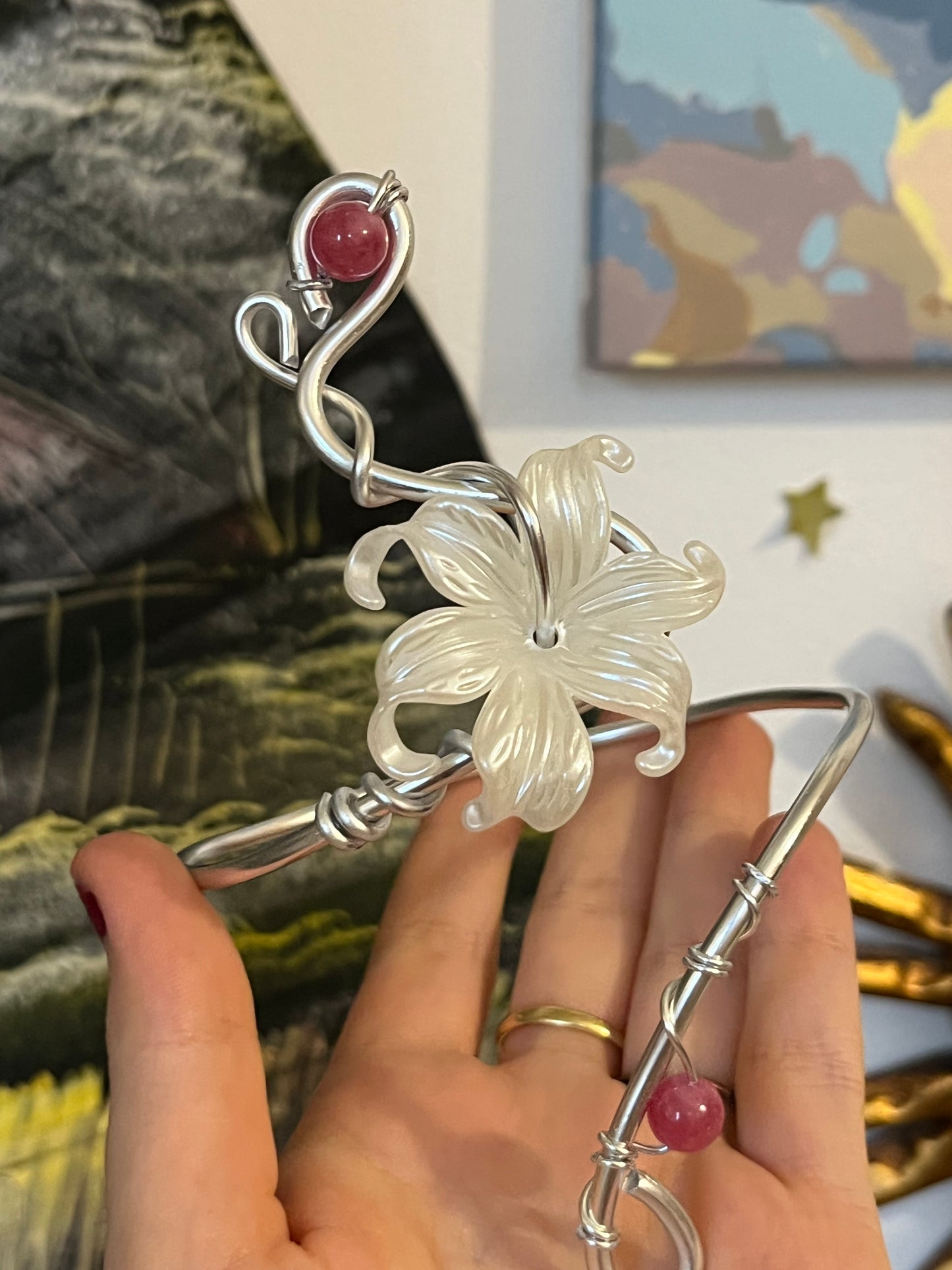 armcuff flower beads