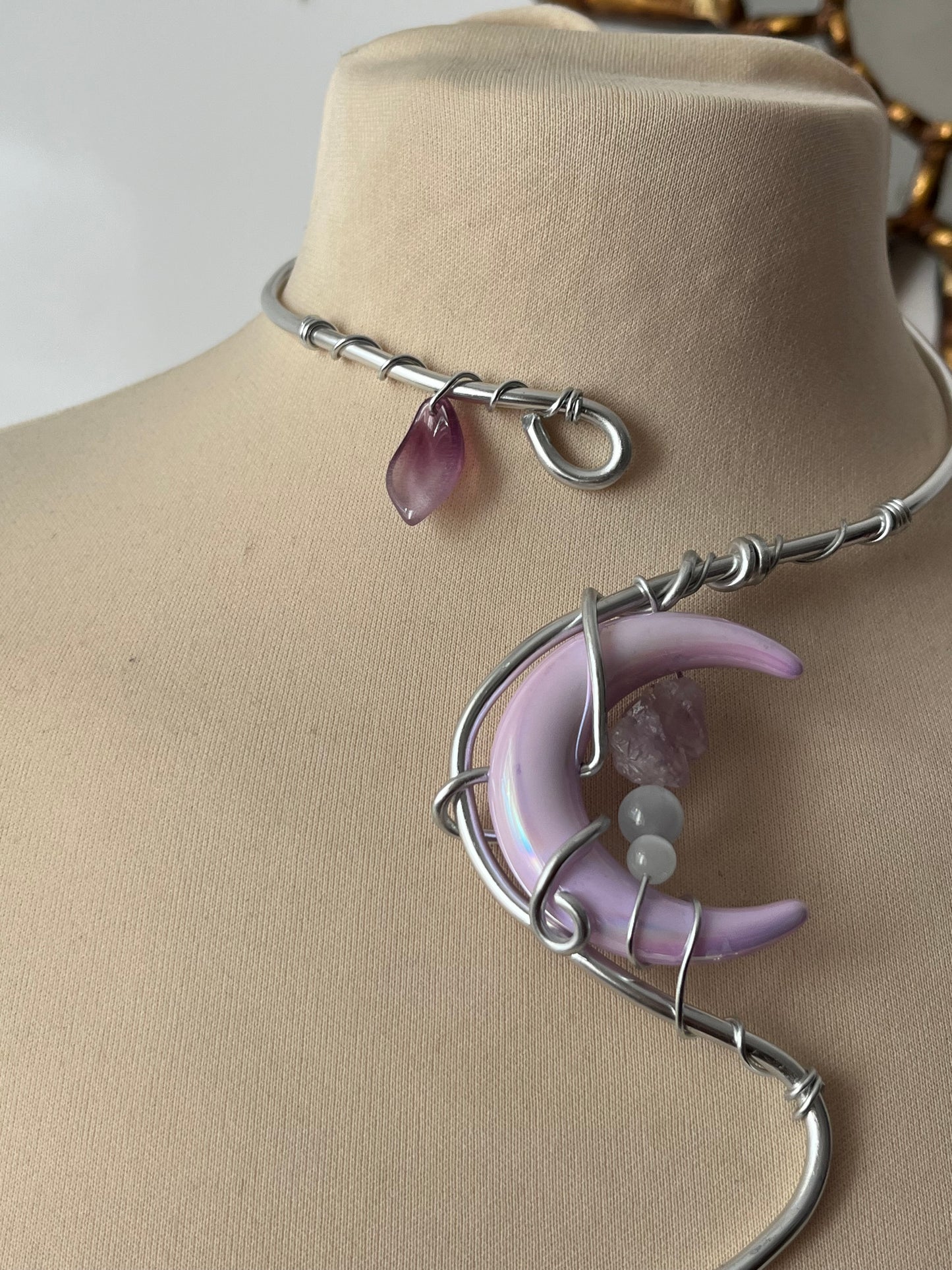amethyst moon necklace petal