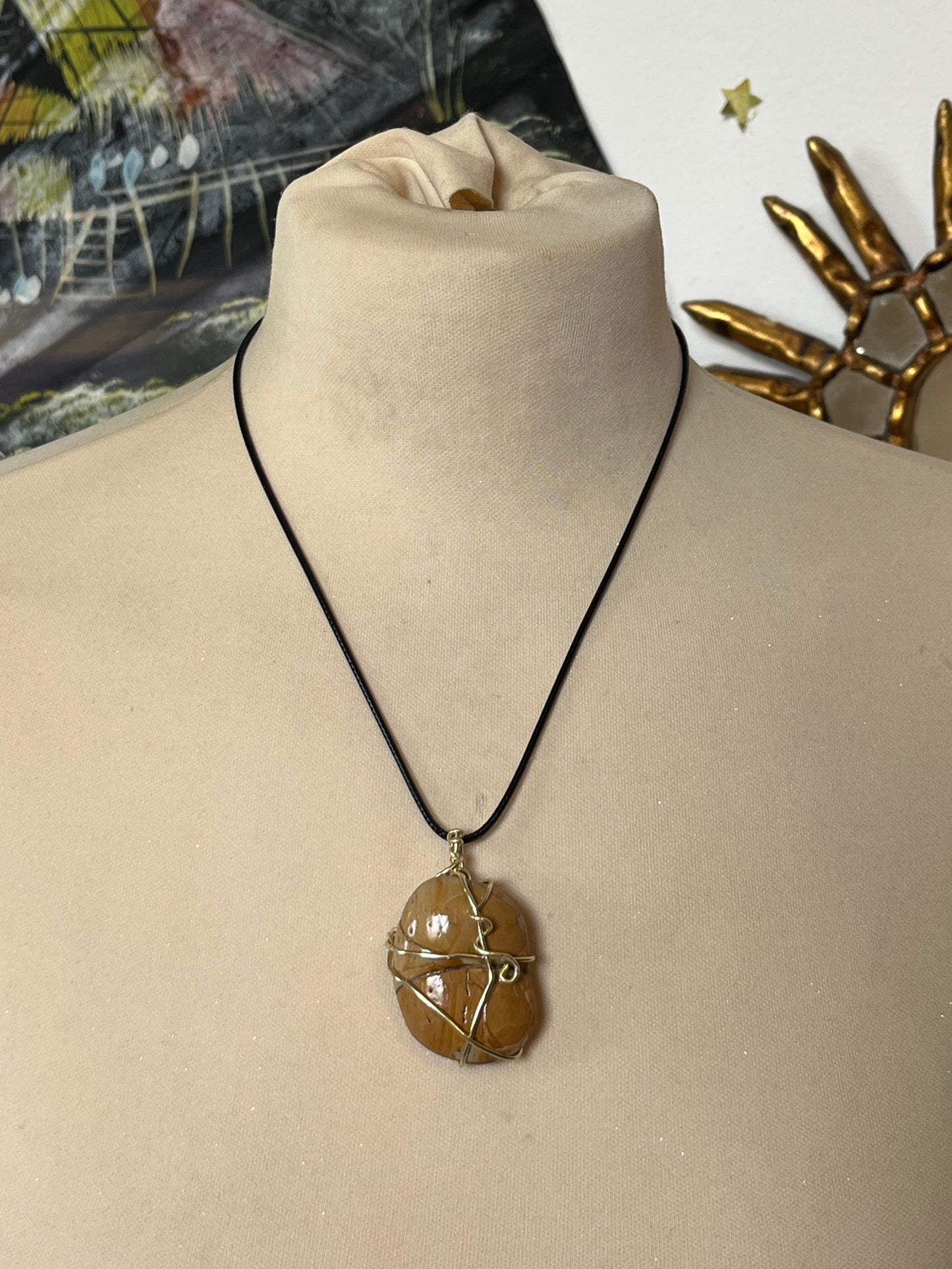 simple wire necklace real stone