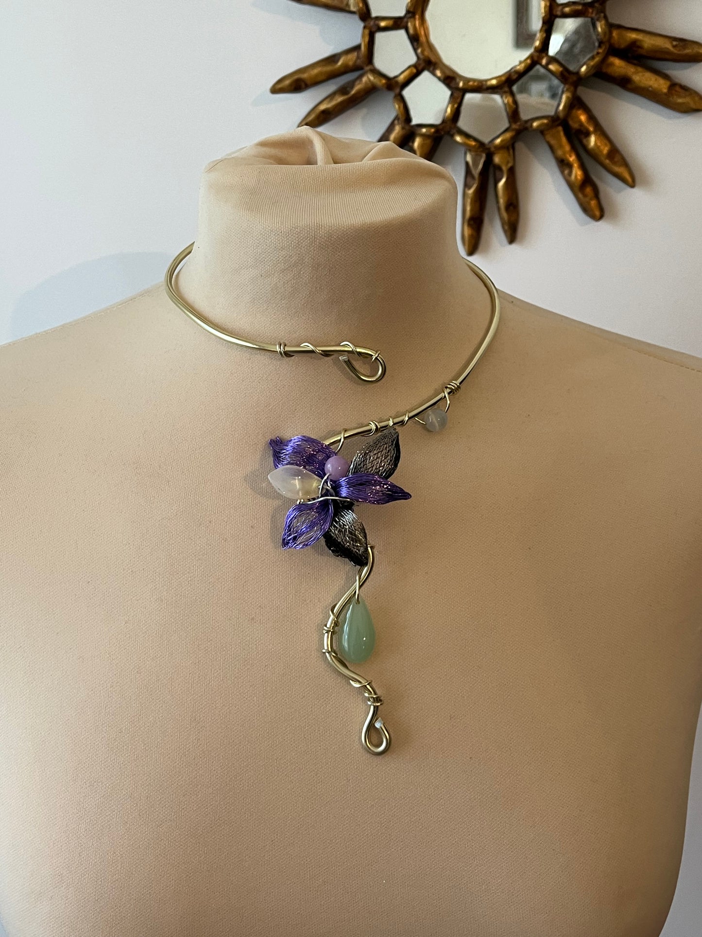 handmade flower beads necklace
