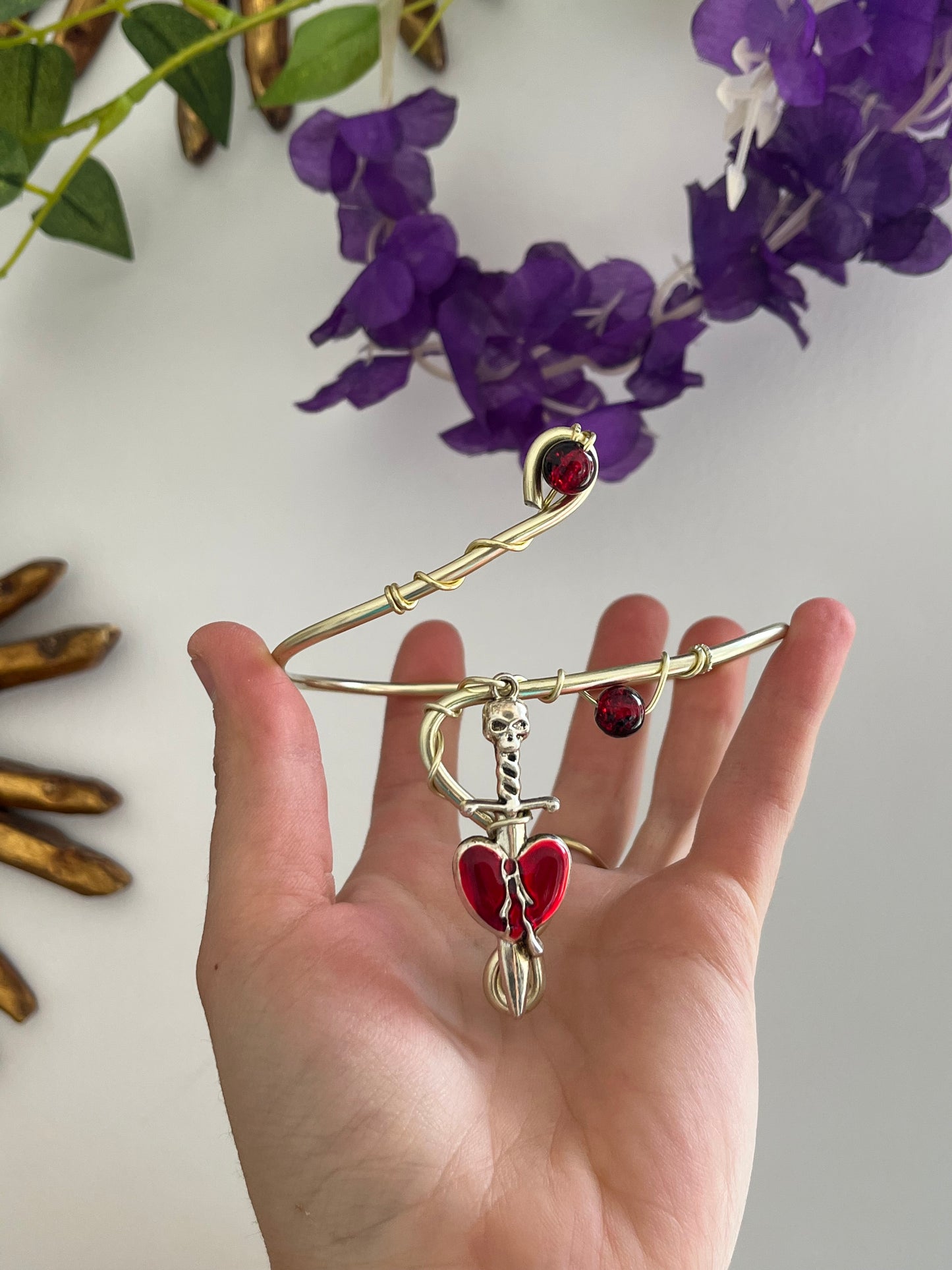 red heart gothic armcuff