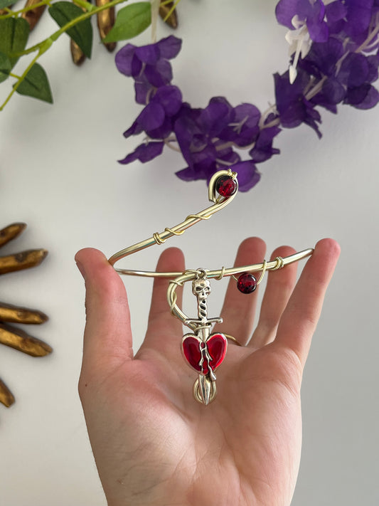 red heart gothic armcuff