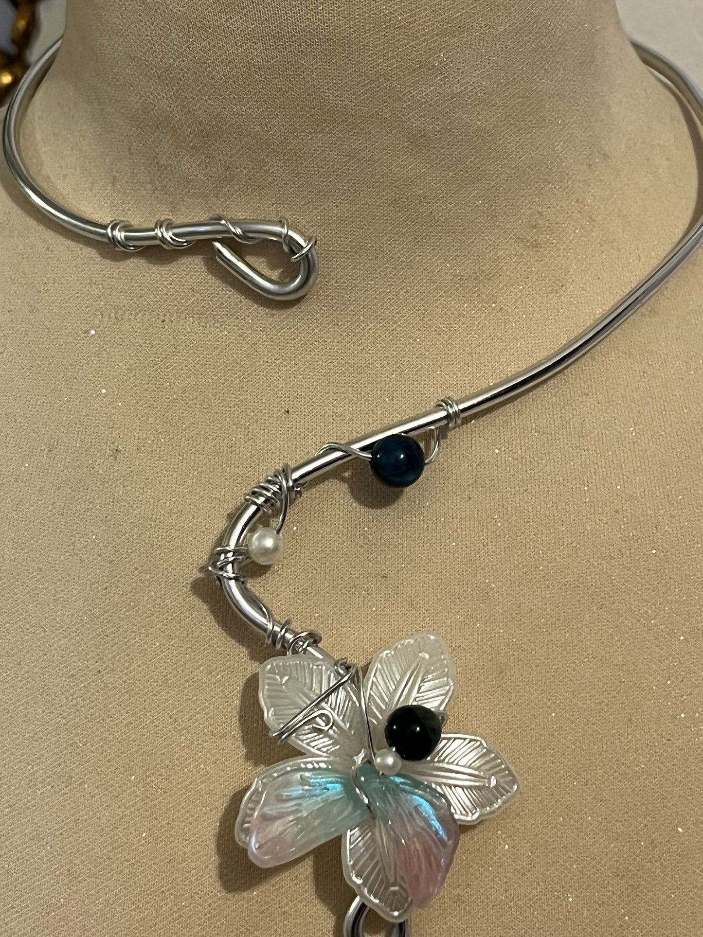 necklace handmade flower beads