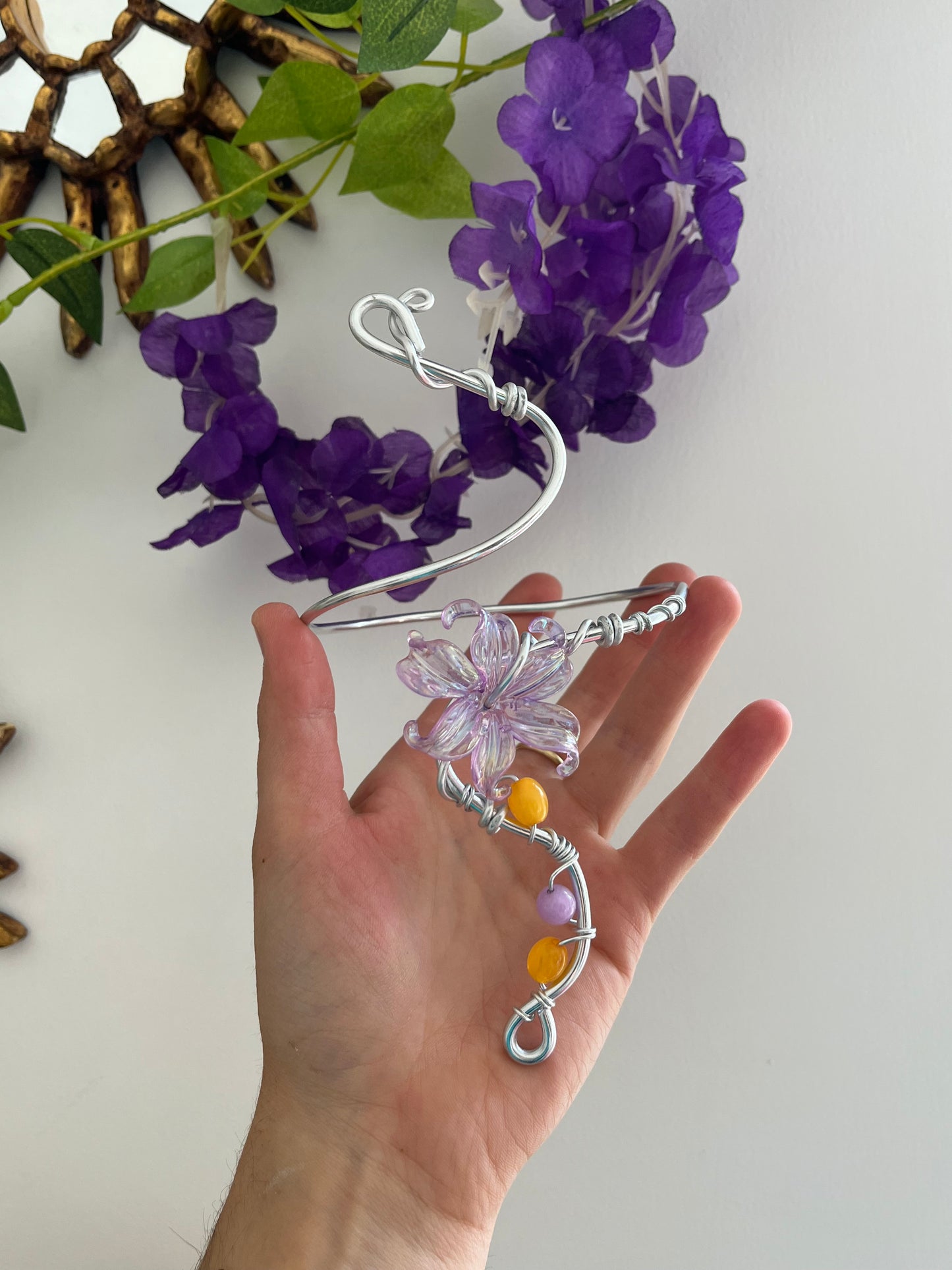 primula orange beads armcuff