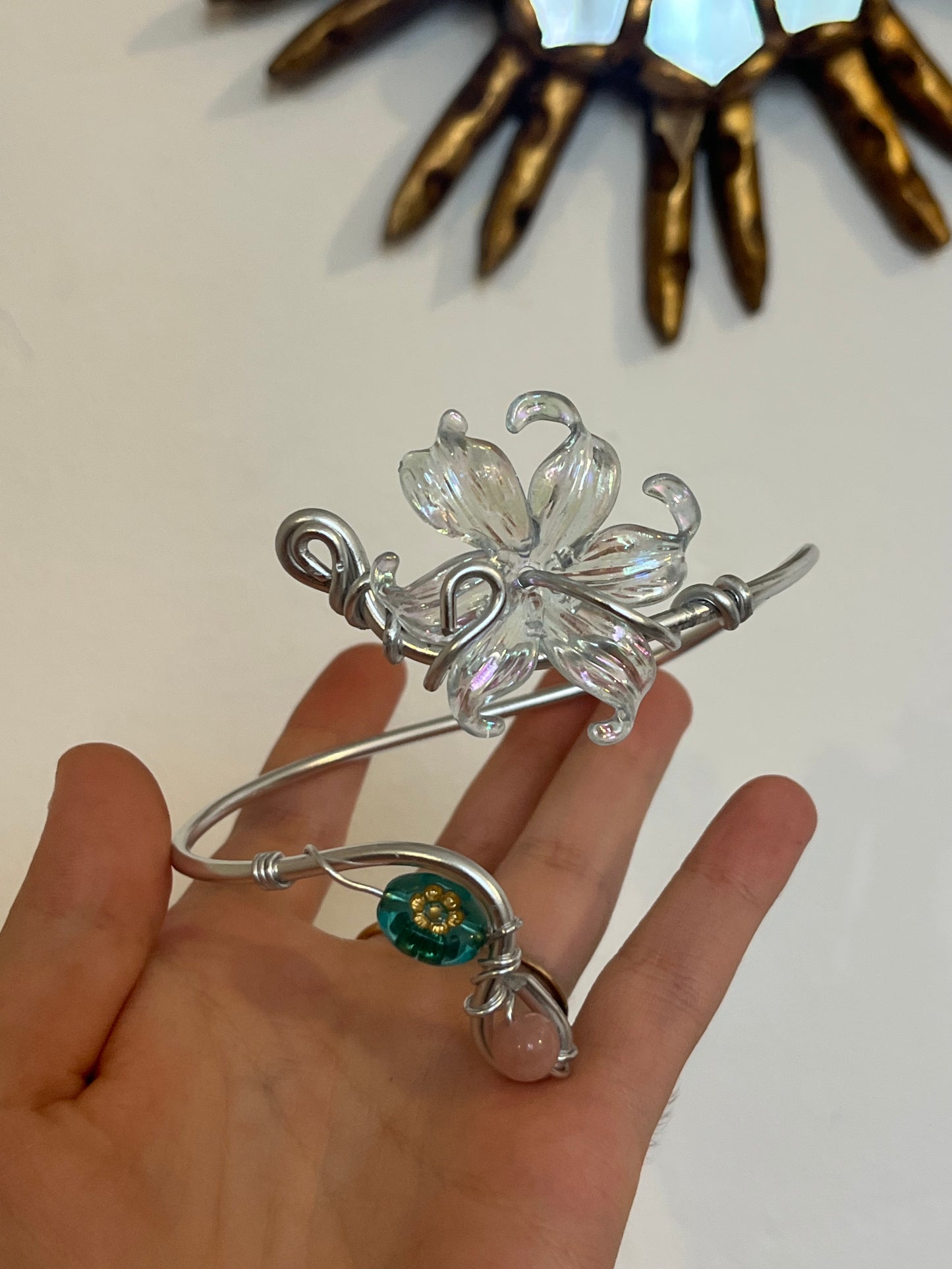 armcuff flower beads