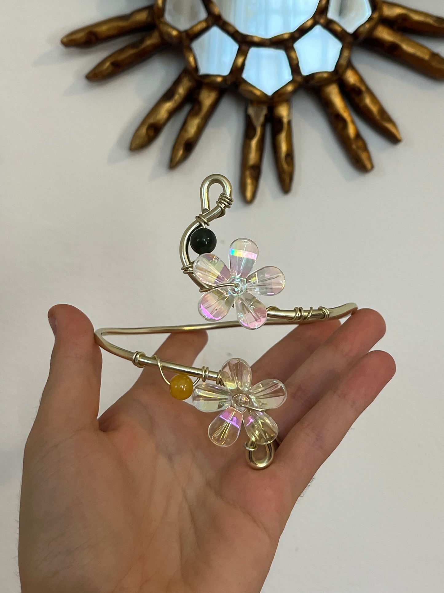 armcuff flowers beads