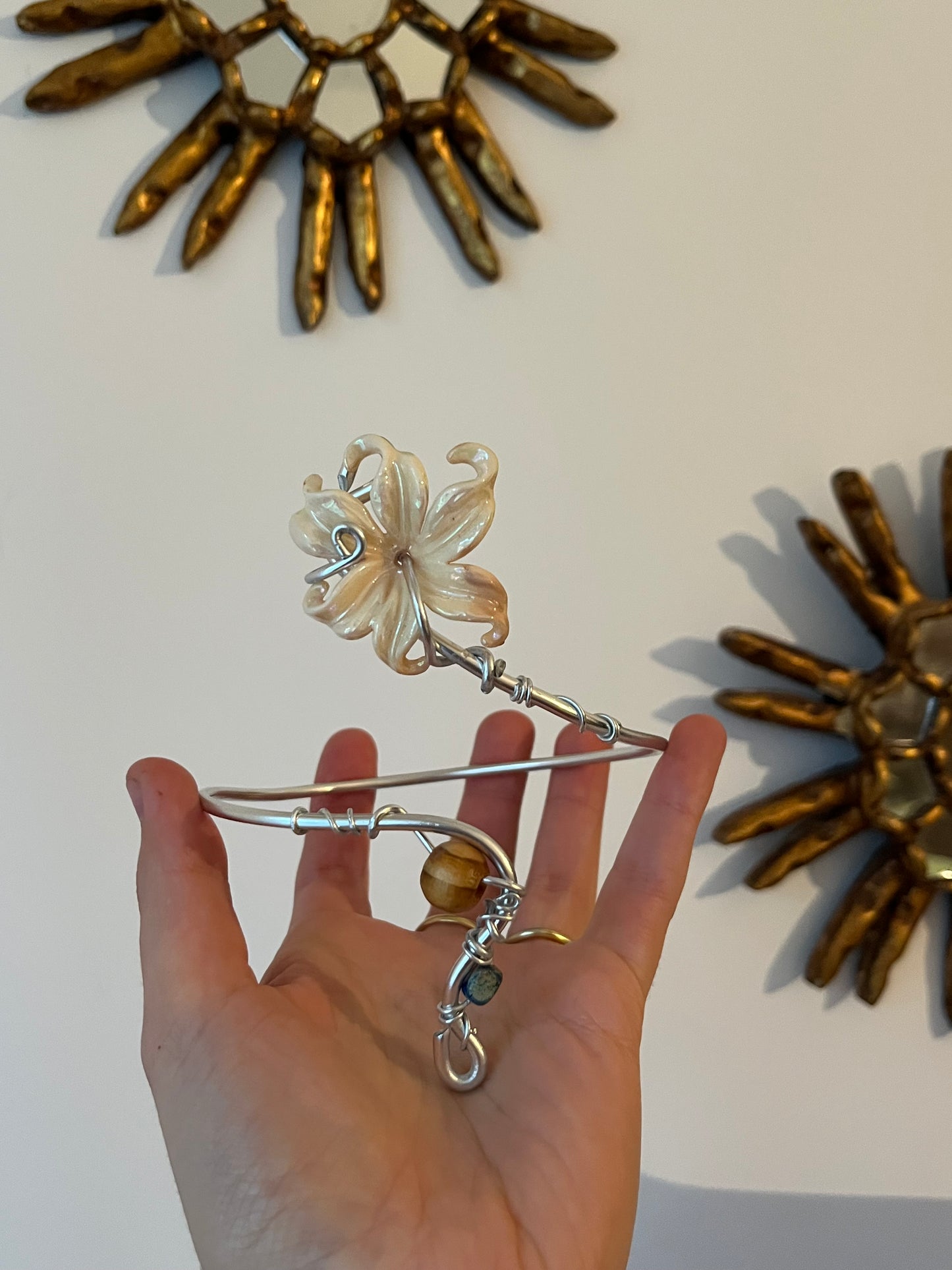 armcuff flower beads