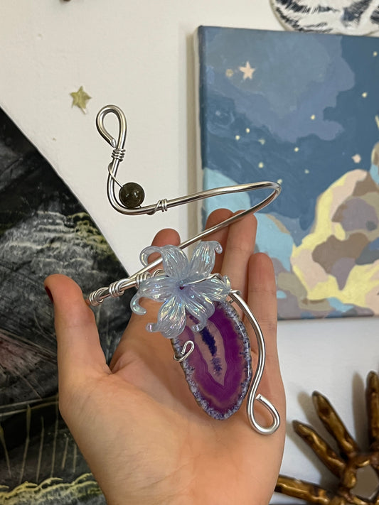 armcuff agate flower bead