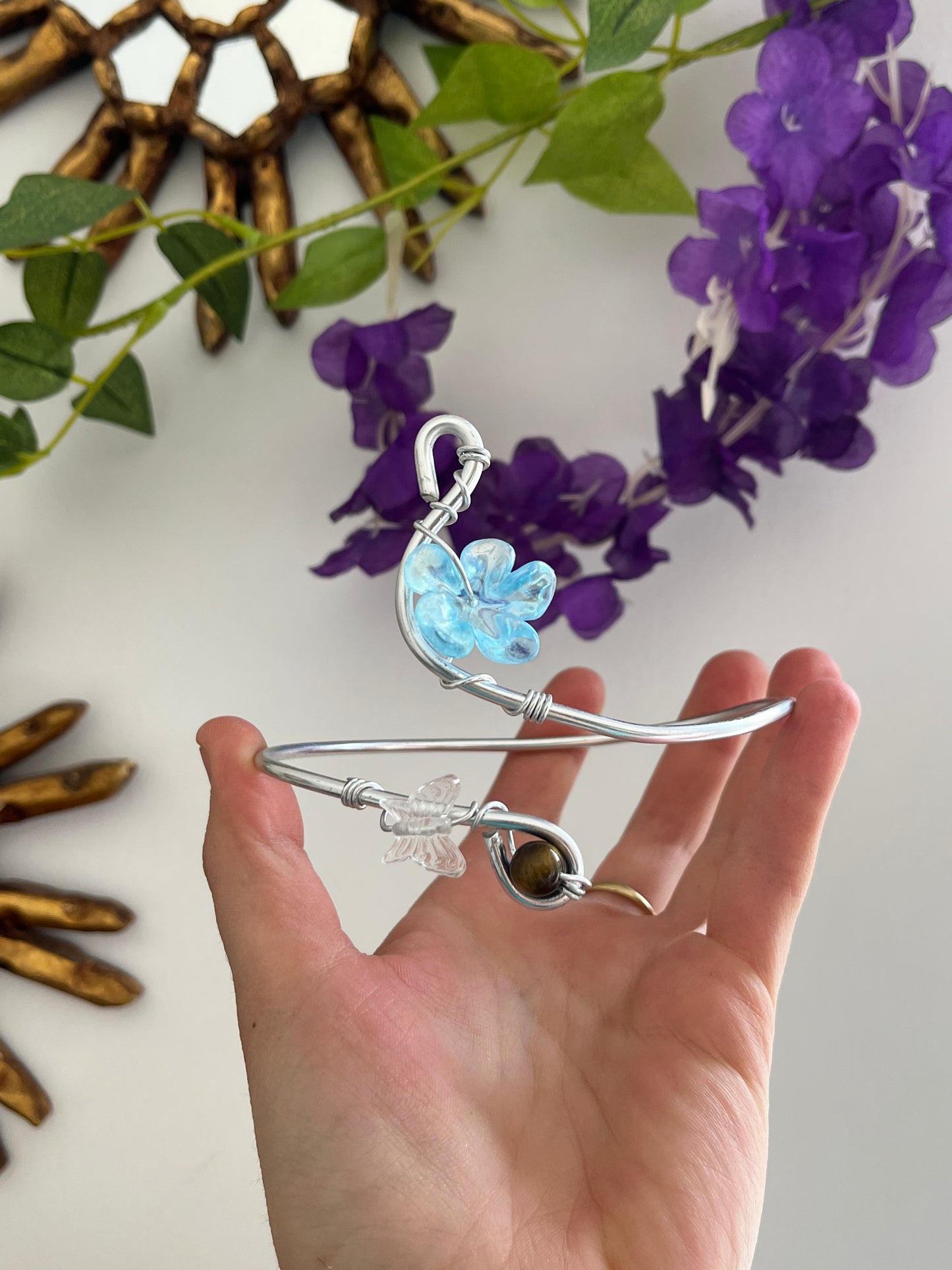 daisy flower butterfly armcuff