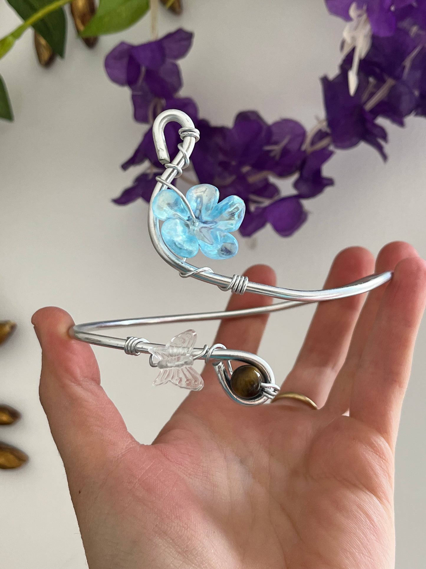 daisy flower butterfly armcuff