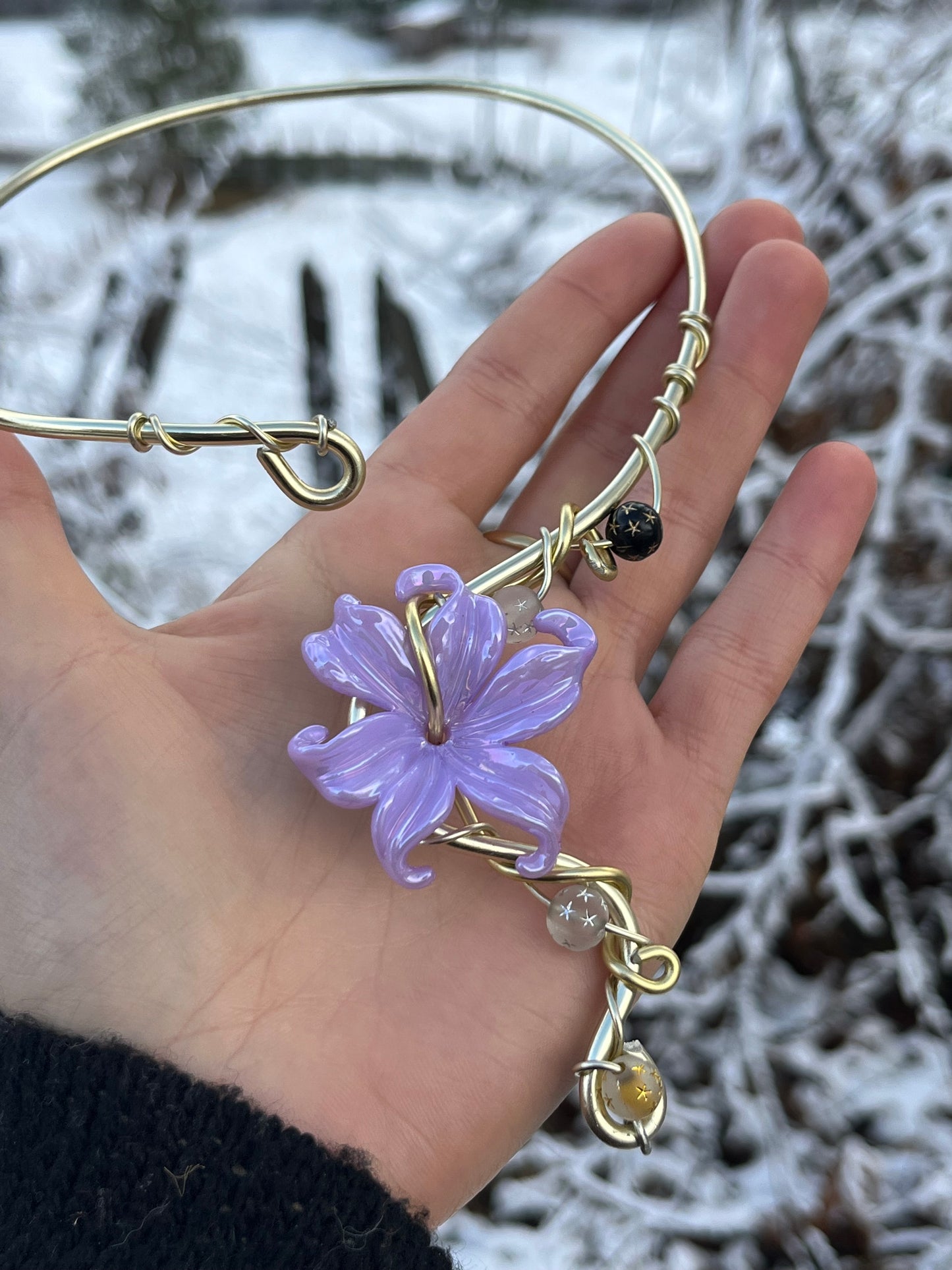 winter necklace beads