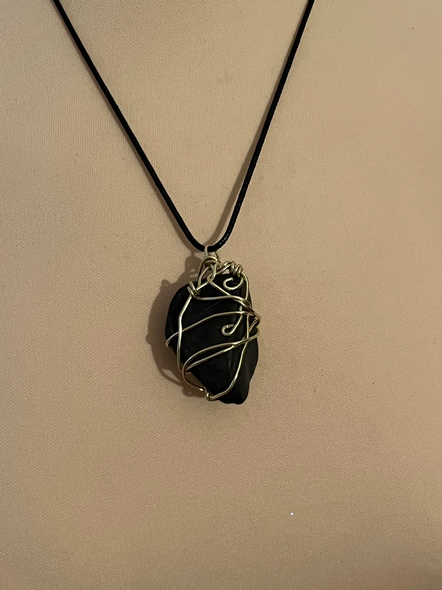 simple wire necklace real stone