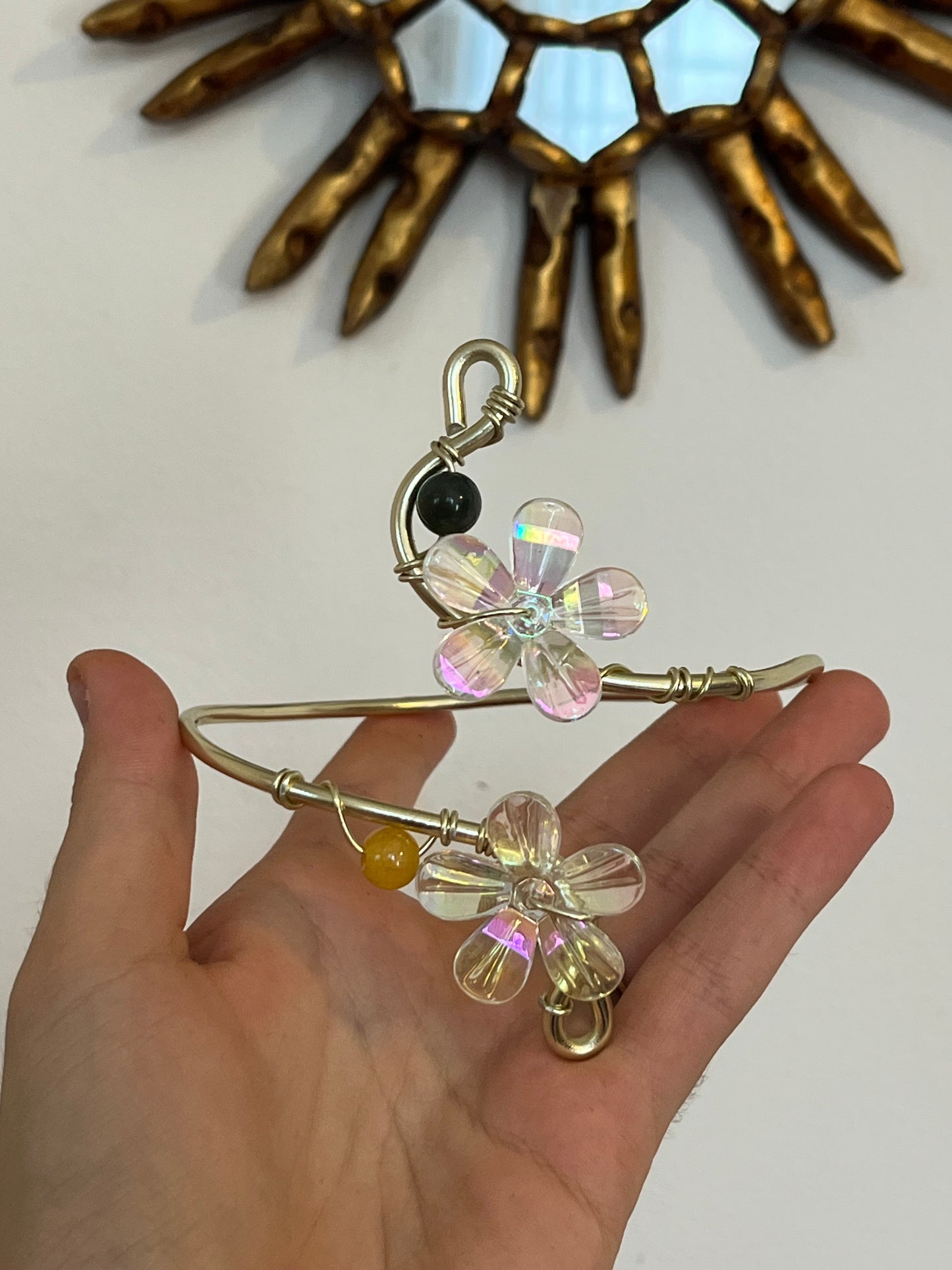 armcuff flowers beads