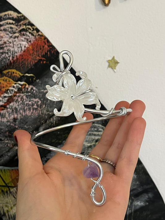 armcuff amethyst flower