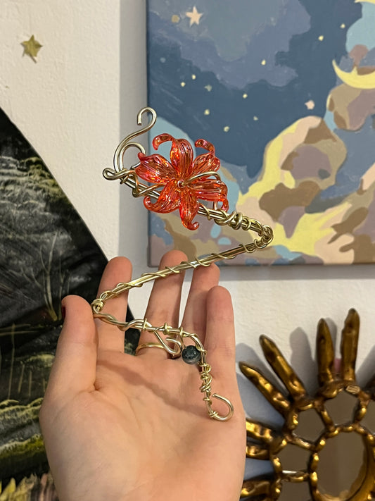 armcuff egypt red flower bead