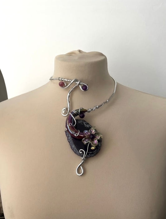 Lunar Anemone flower necklace