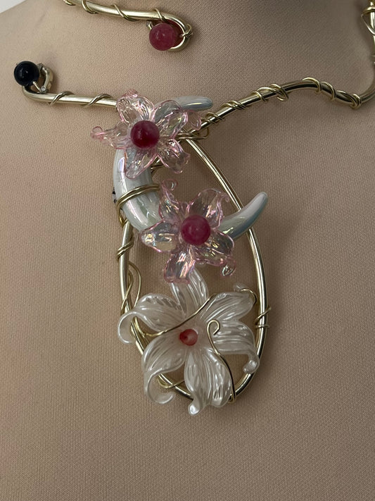 Lunar Gardenia flower necklace
