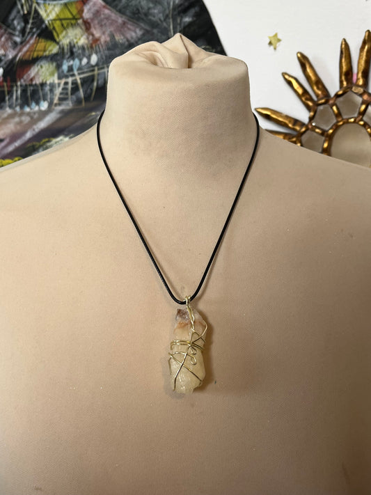 simple wire necklace real stone