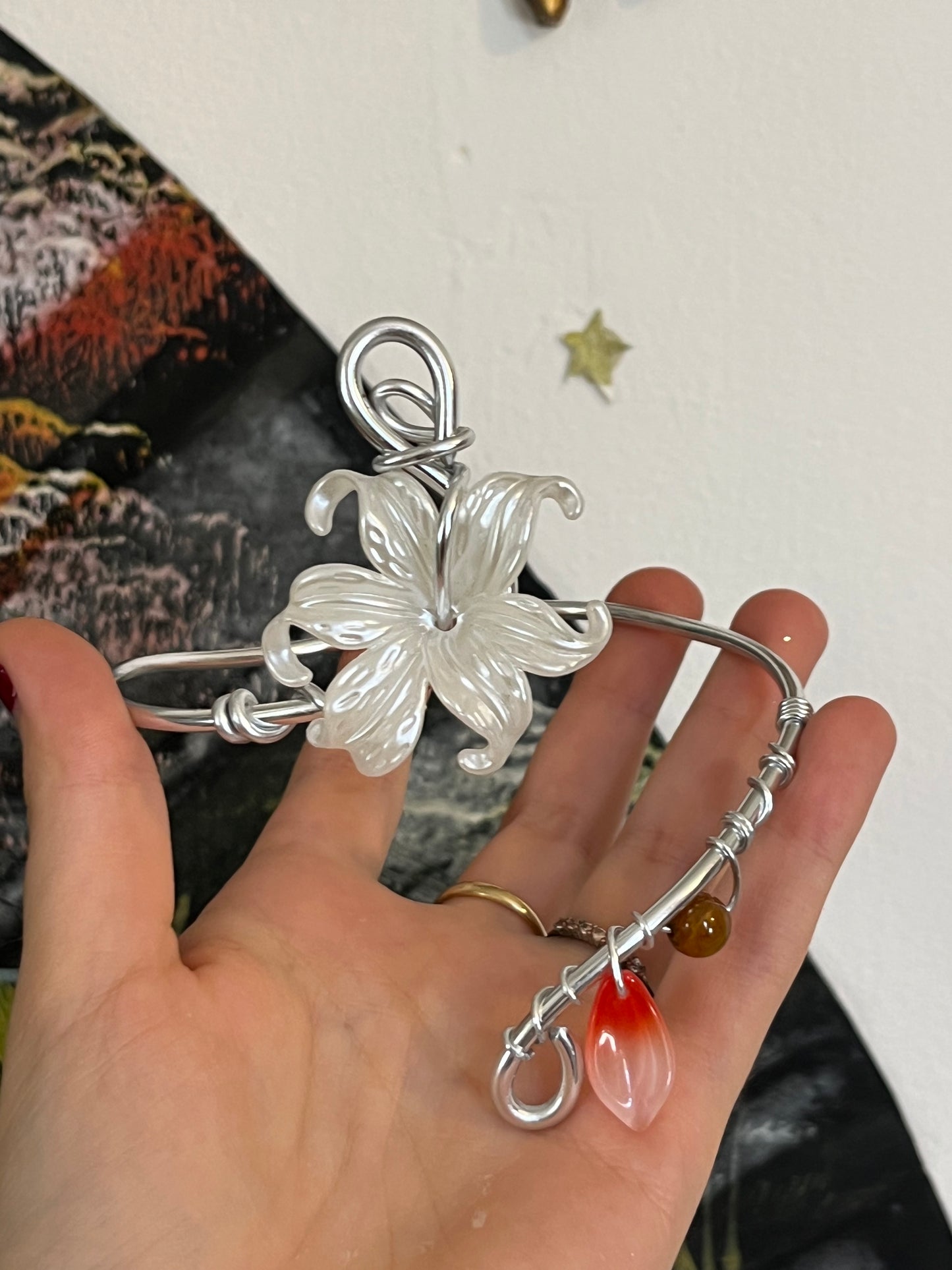 armcuff beads flower petal