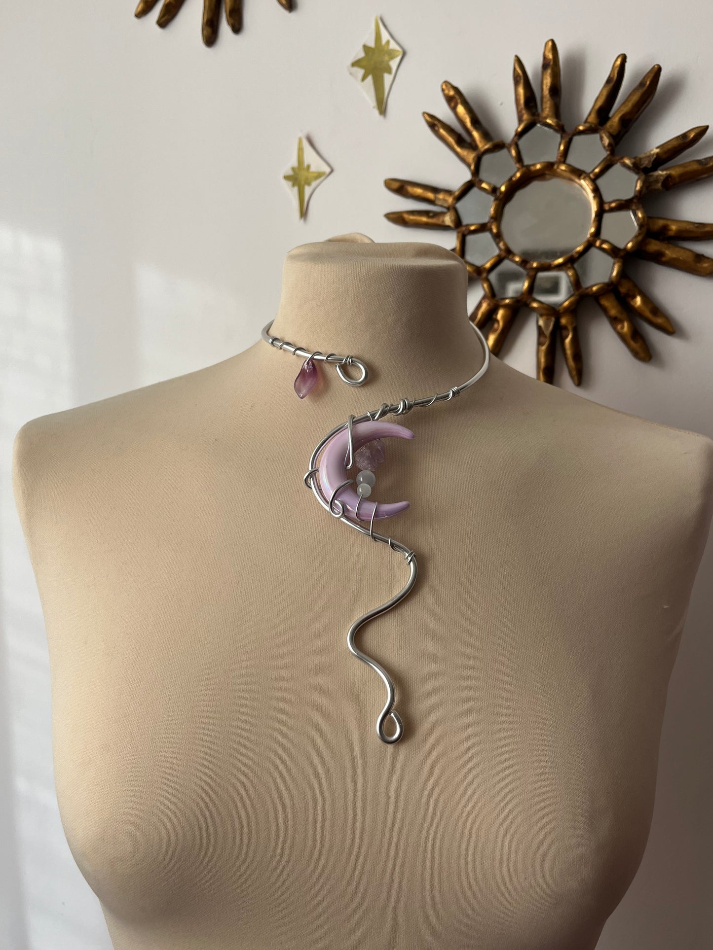 amethyst moon necklace petal