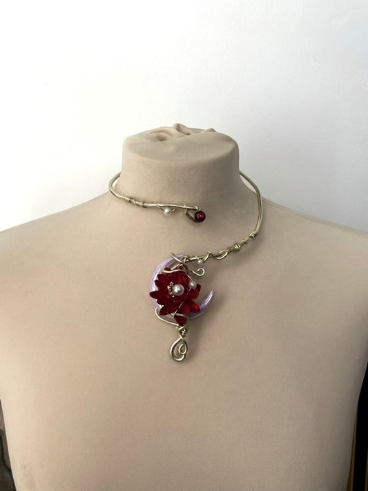 Ethereal Haze moon necklace