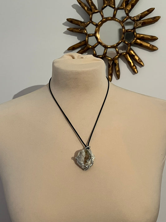 simple wire necklace real stone