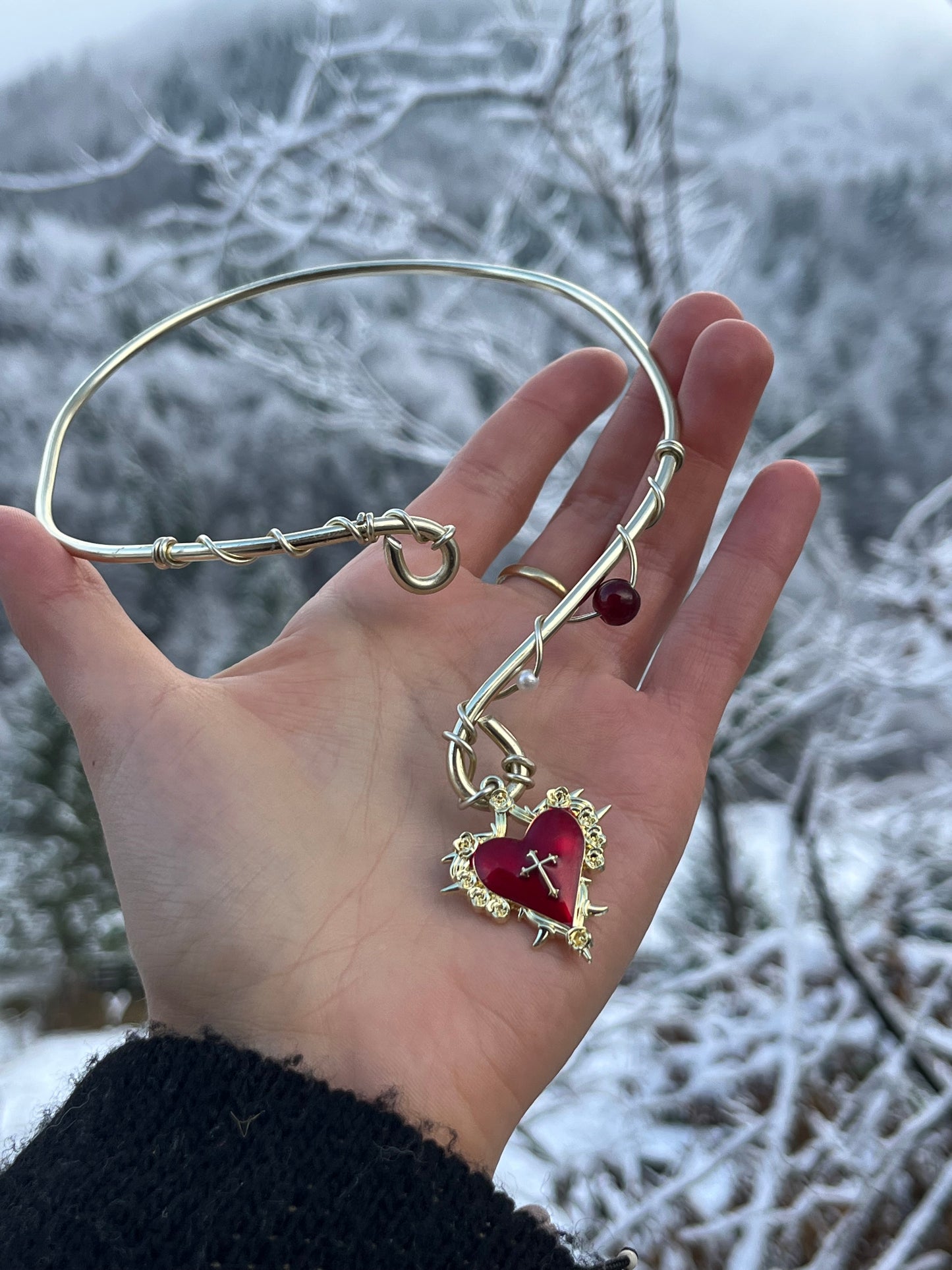 1winter necklace heart
