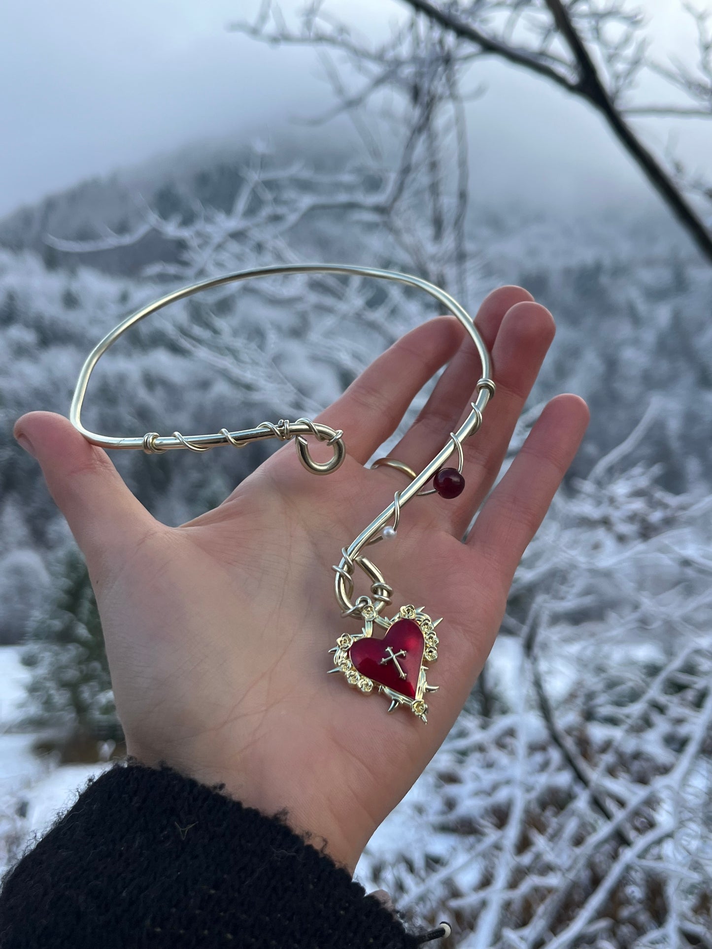1winter necklace heart
